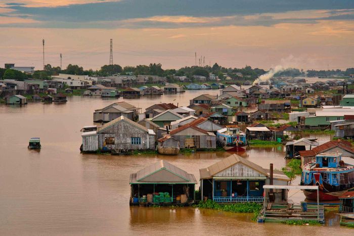 Vẻ đẹp làng bè Châu Đốc.