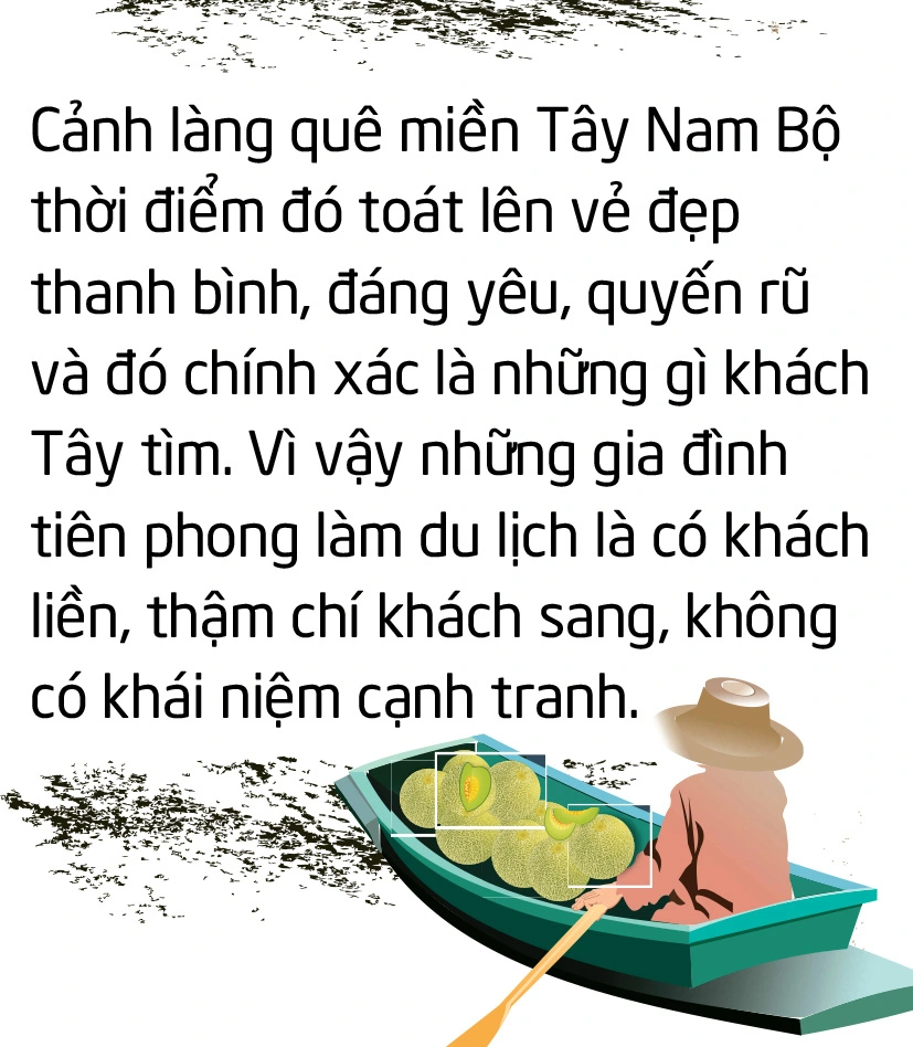 Khách Tây thích khám phá cảnh làng quê miền Tây Nam Bộ.