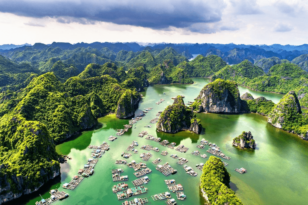 Vịnh Lan Hạ nằm ở phía Đông đảo Cát Bà và giáp với phía Nam vịnh Hạ Long.