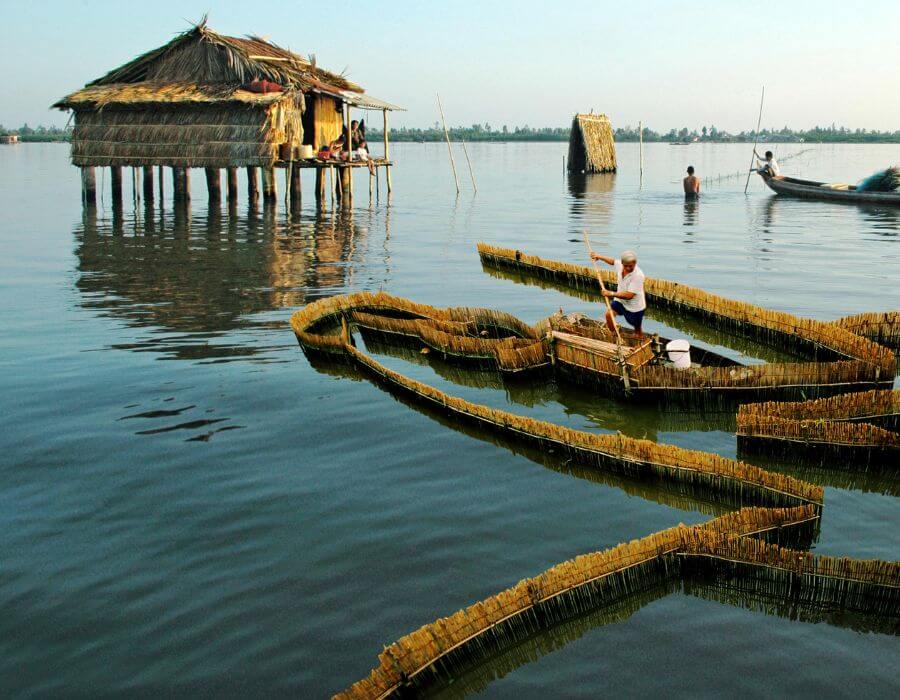 Đắm chìm vào nét đẹp hoàng hôn tại đầm Thị Tường
